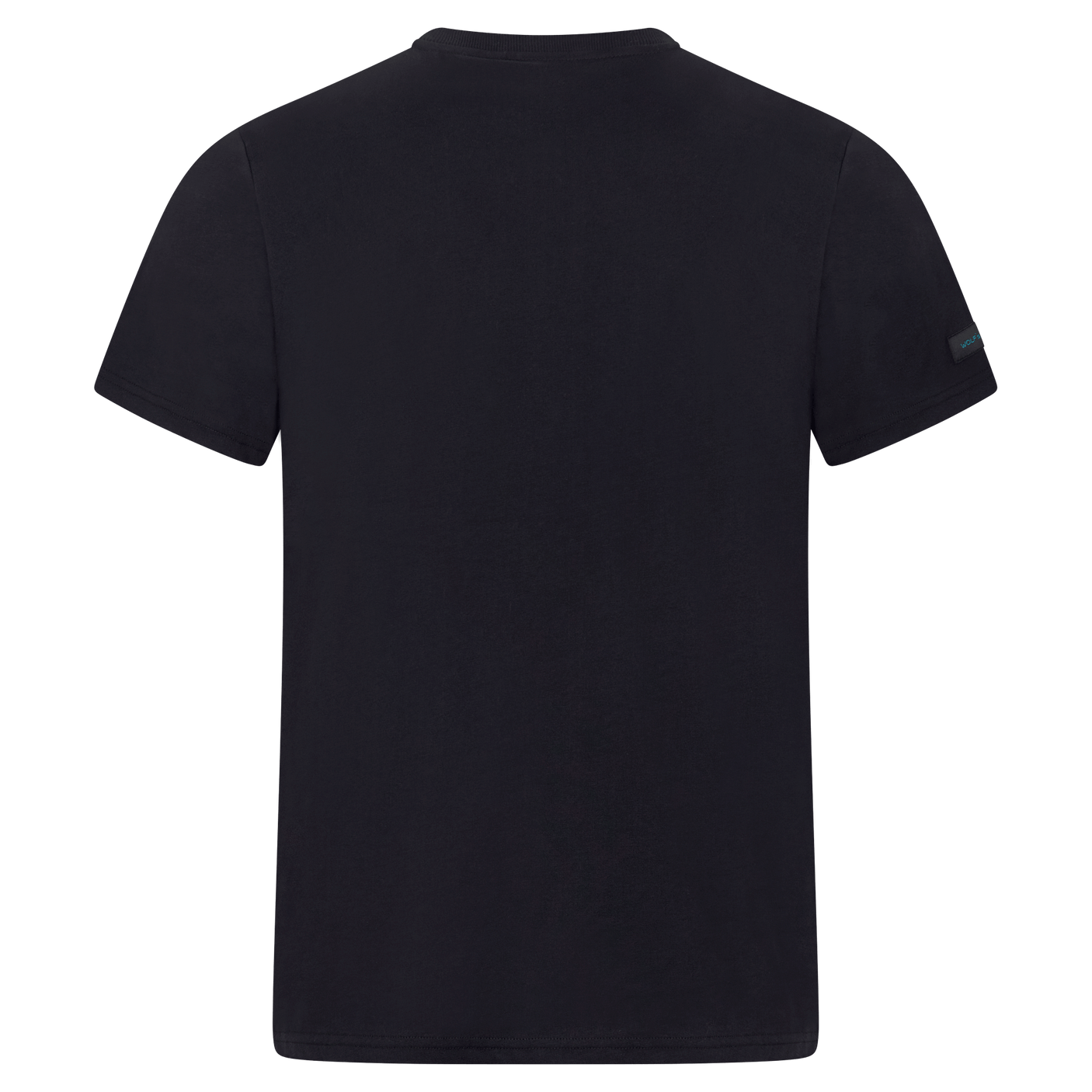 Schwarzes T-Shirt aus 100% Baumwolle mit Brusttasche, hergestellt in Portugal.