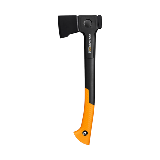 Fiskars Universalaxt X18 mit glasfaserverstärktem Stiel und robustem Axtkopf.